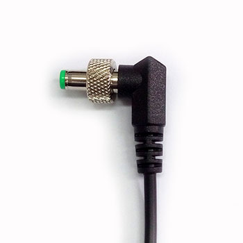 Cable - right angled DC plug with nuts (internal locking)